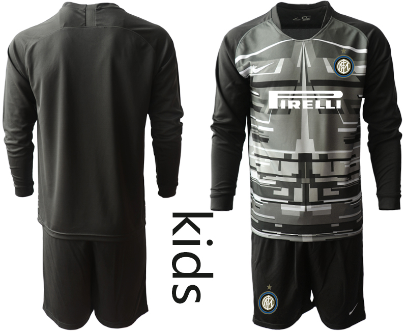 Youth 2020-2021 club Inter Milan black long sleeved Goalkeeper blank Soccer Jerseys